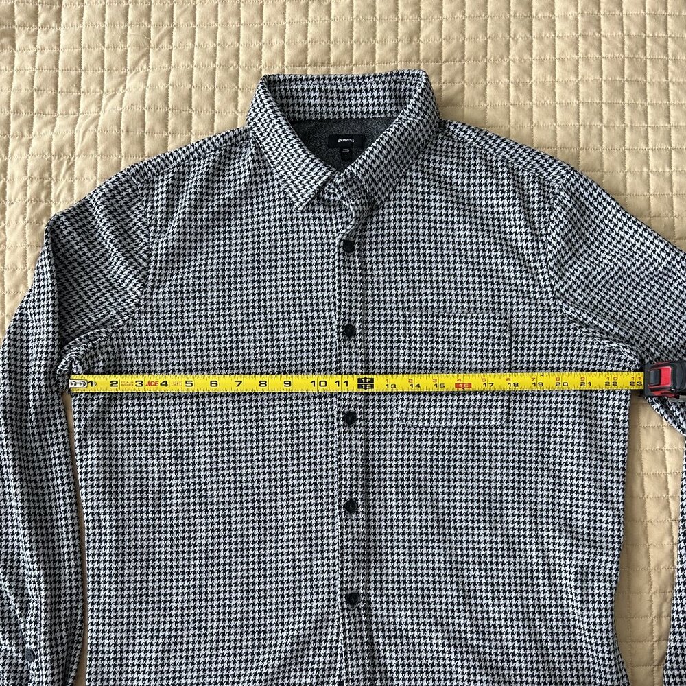 Express Houndstooth Stretch Button-Down Shirt Men… - image 6